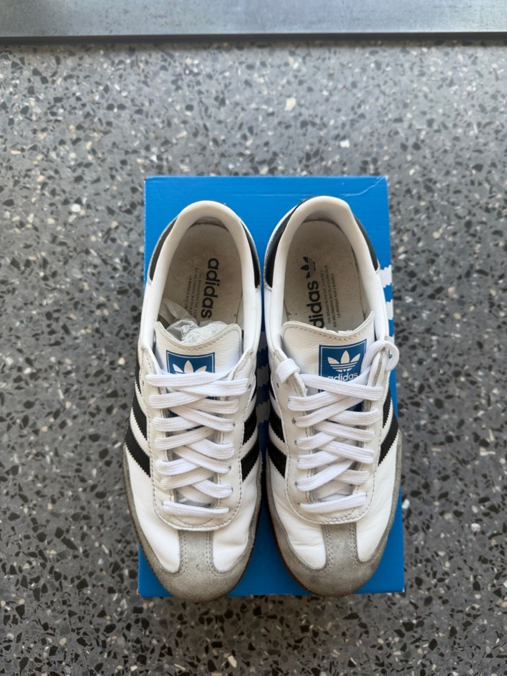 adidas Samba White Black Gray Sneakers - Picture 14 of 16